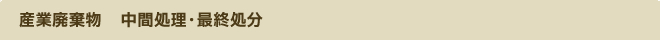 産業廃棄物　中間処理・最終処分